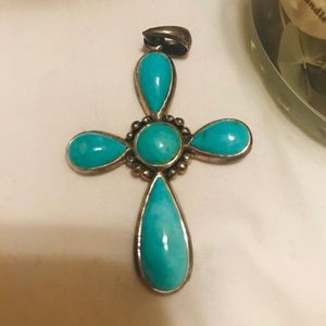 925 NK Sterling Silver/Turquoise Necklace Pendant